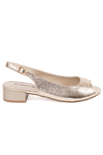 Zlaté sandále na nízkom... 2