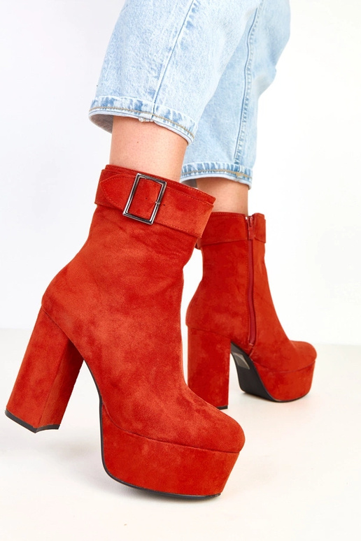 Oranžové čižmy na platforme s...