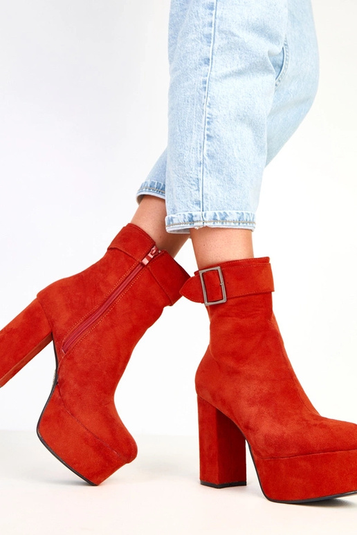 Oranžové čižmy na platforme s...