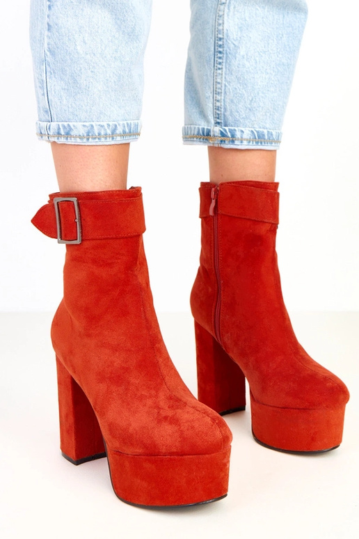 Oranžové čižmy na platforme s...