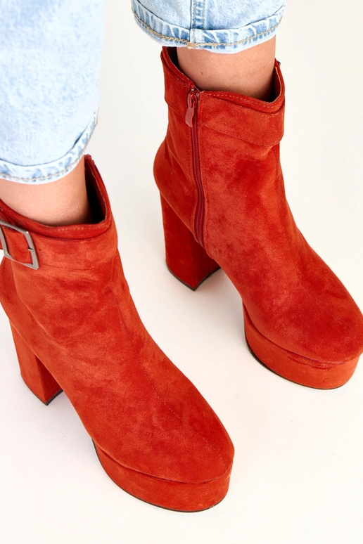 Oranžové čižmy na platforme s...