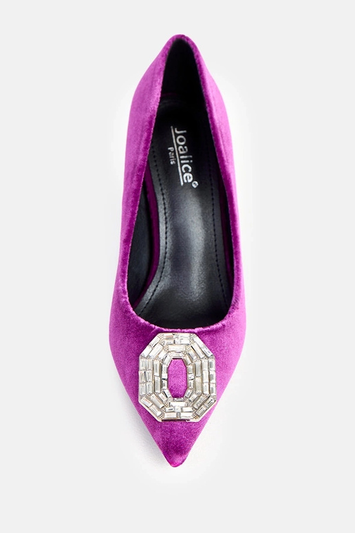 Fialové vysoké topánky s kryštálmi Eleda Fialové vysoké topánky s kryštálmi Eleda