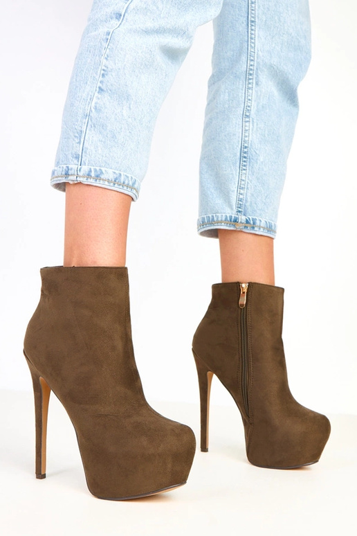 Zelené semišové čižmy na platforme a...