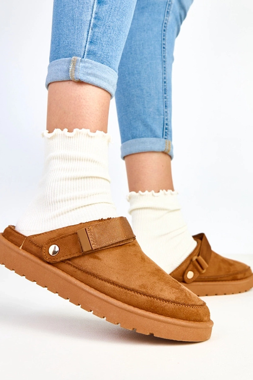 Hnedé sandále s suchým zipsom Miluska