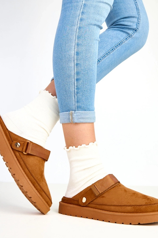 Hnedé sandále s suchým zipsom Miluska