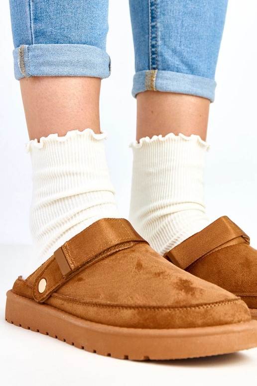 Hnedé sandále s suchým zipsom Miluska