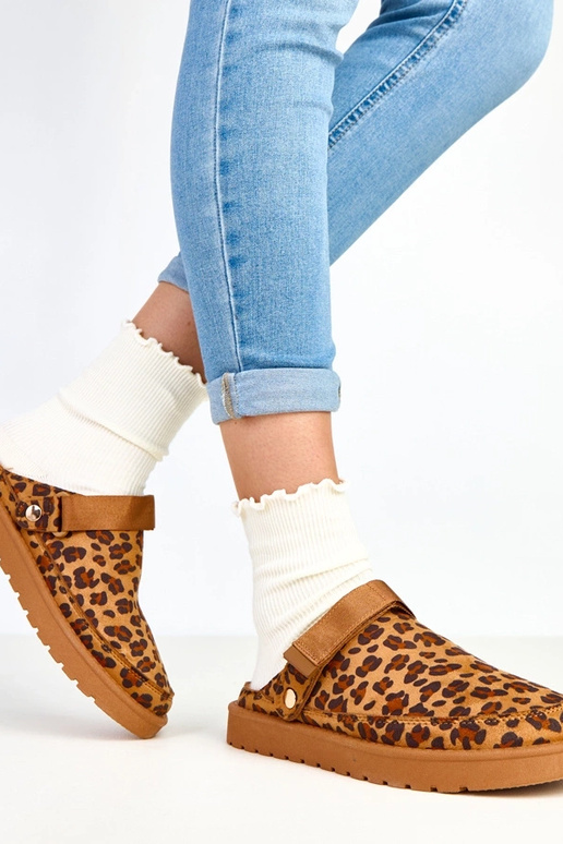 Sandále s leopardím vzorom s suchým...