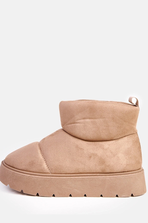 Tmavobéžové teplé snehové topánky na... Tmavobéžové teplé snehové topánky na...