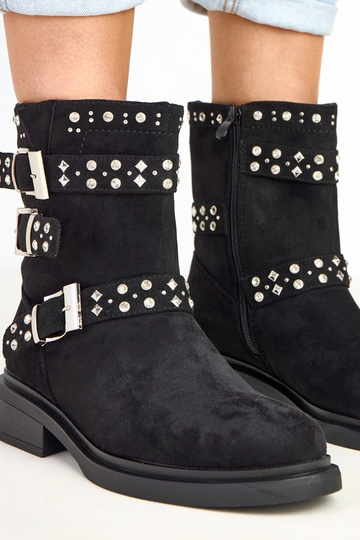 Čierne boty s kryštálmi na... 2