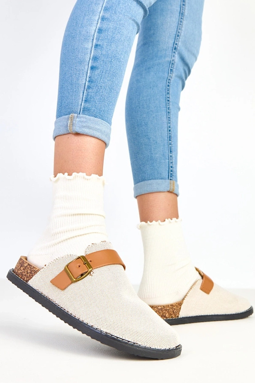 Hnedé šľapky na korkovej platforme so...