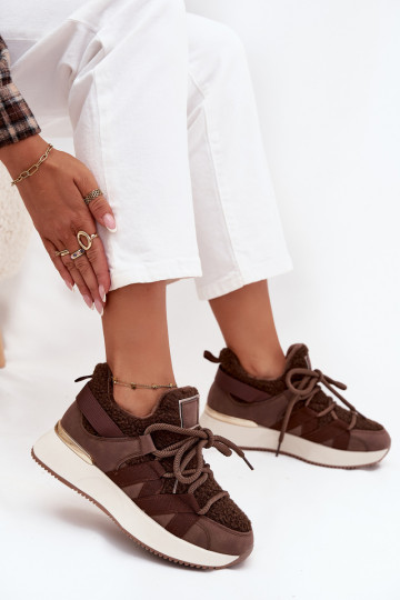 zahriať sa Tenisky model obuvi Dámske s platformou Hnedá farba Juvira