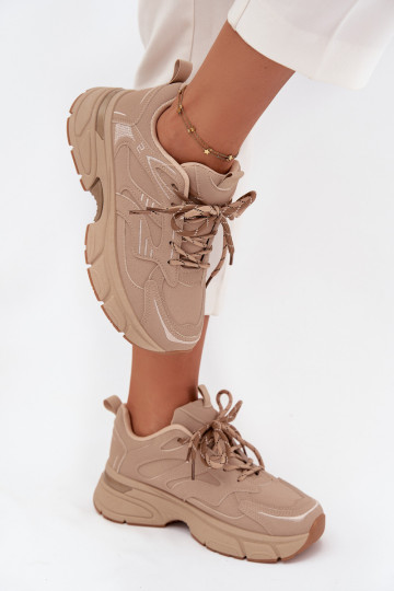 tenisky Tenisky model obuvi DámskePodInójnym Šnurovaniem béžová Annelie