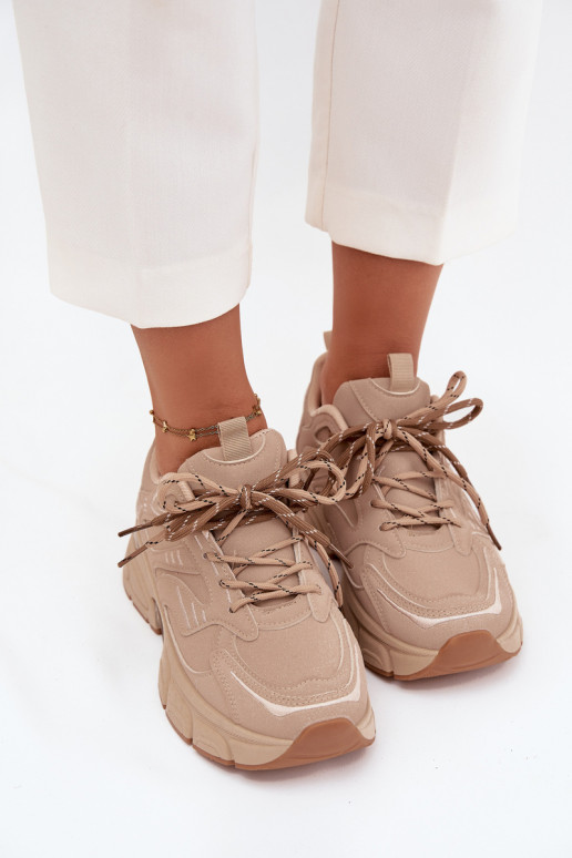 tenisky Tenisky model obuvi DámskePodInójnym Šnurovaniem béžová Annelie
