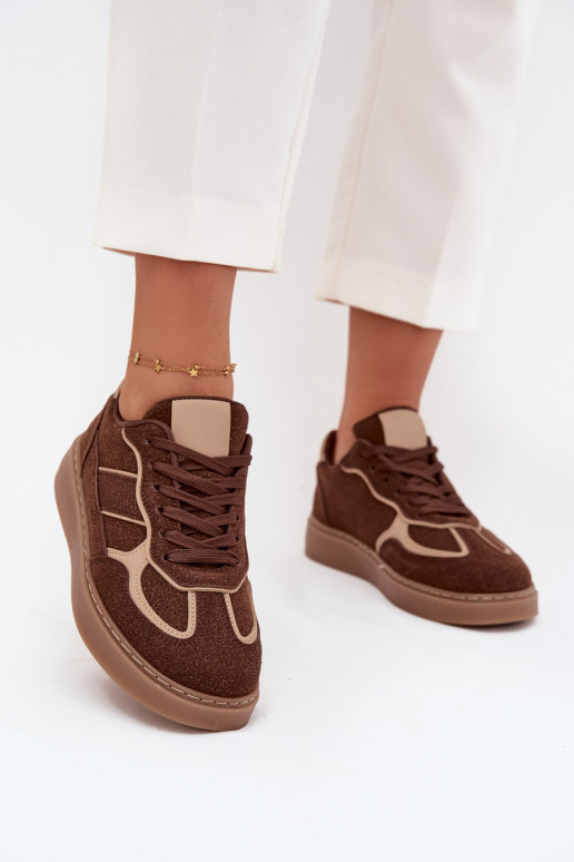 Nízka Tenisky model obuvi Dámske Hnedá farba Brenelle