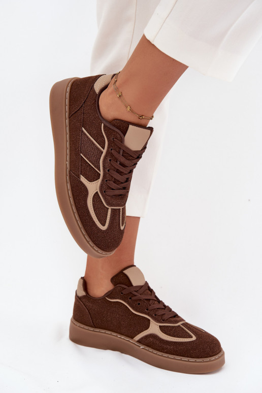 Nízka Tenisky model obuvi Dámske Hnedá farba Brenelle
