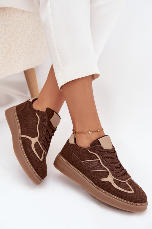 Nízka Tenisky model obuvi Dámske Hnedá farba Brenelle
