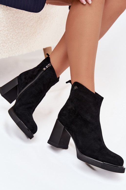 zo semišu Kožené Dámske čižmy Vinceza 91142 čierna zo semišu Kožené Dámske čižmy Vinceza 91142 čierna