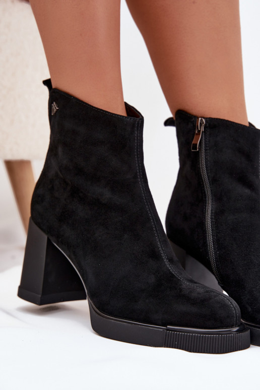 zo semišu Kožené Dámske čižmy Vinceza 91142 čierna zo semišu Kožené Dámske čižmy Vinceza 91142 čierna