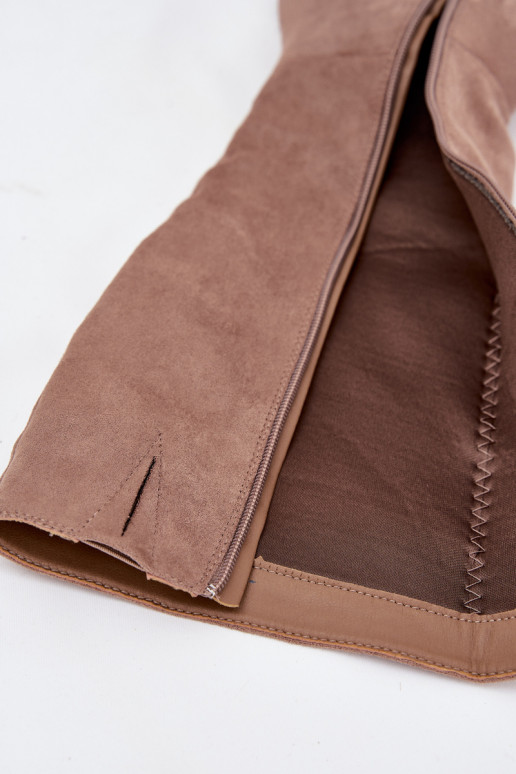 dámske čižmy s podpätkami Ze zlatej farbym Element béžová Nivarae