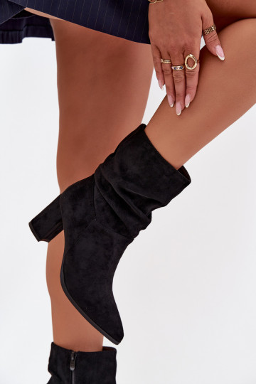 Dámske čižmy S volánikmi zahriať sa čierna Amelise