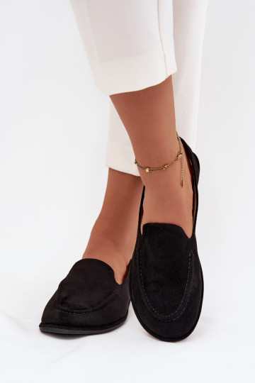 dámske mokasínyz eko semišuu rovná sa čierna Miryelle