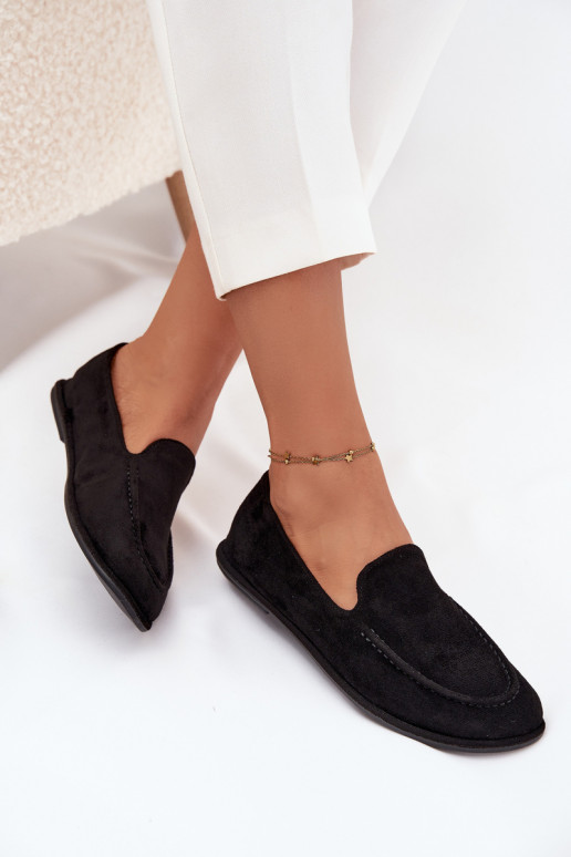 dámske mokasínyz eko semišuu rovná sa čierna Miryelle