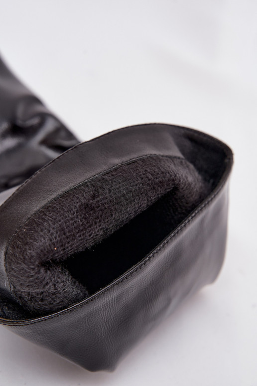 s lakovým efektom dámske čižmy Zapnuté nízkom opätku čierna Mireva