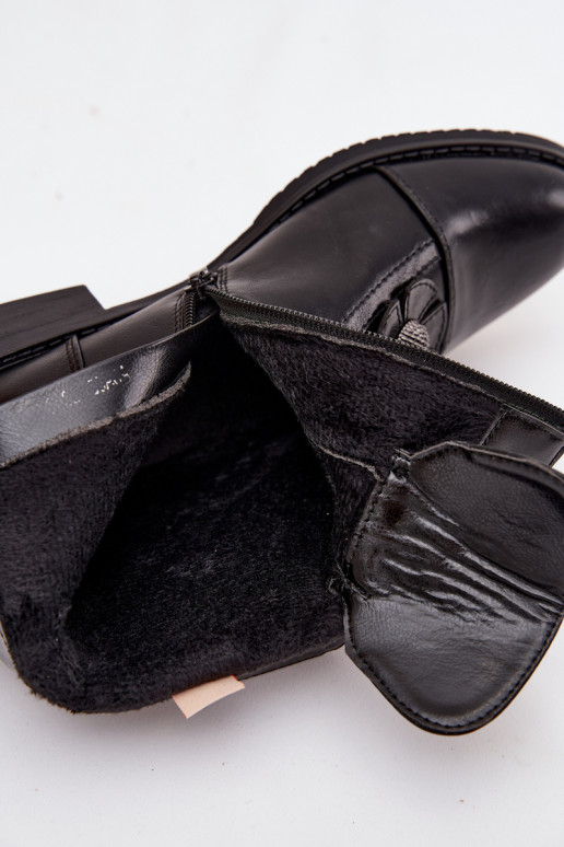 zahriať sa Dámske čižmy so širokými podpätkami S Ornatemi s kvetinovými motívmikami čierna Pravienne