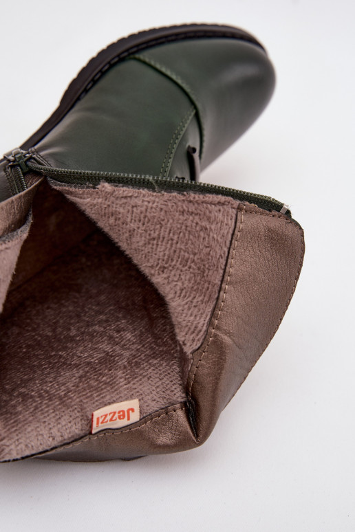 zahriať sa Dámske čižmy so širokými podpätkami zelená farba Labise