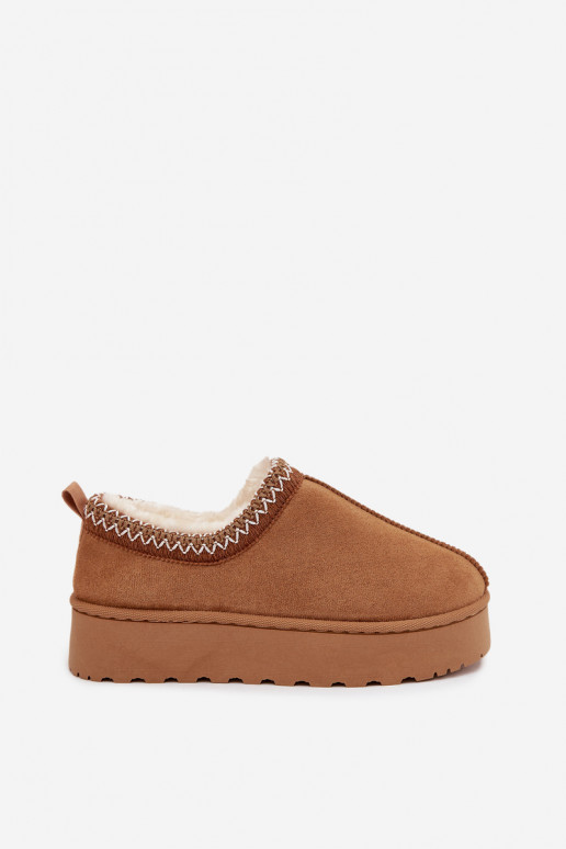 Snehule Nízke dámskeHaftem s platformou Hnedá farba Taliah Snehule Nízke dámskeHaftem s platformou Hnedá farba Taliah