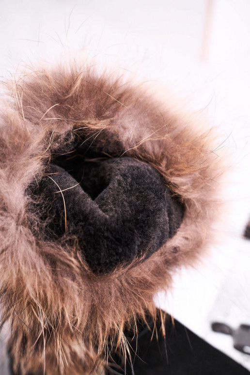 Štýlové teplé snehule s kožušinou vo vnútri prírodný semiš čierna Balvin Štýlové teplé snehule s kožušinou vo vnútri prírodný semiš čierna Balvin