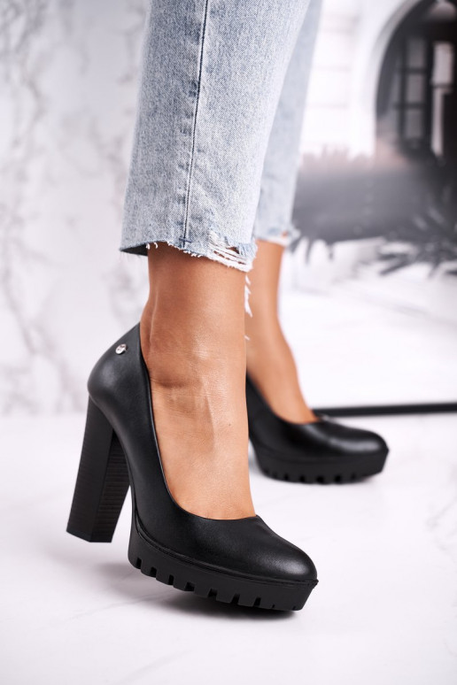 Kožené Topánky s podpätkami Máciejka 02629-01 čierna Kožené Topánky s podpätkami Máciejka 02629-01 čierna