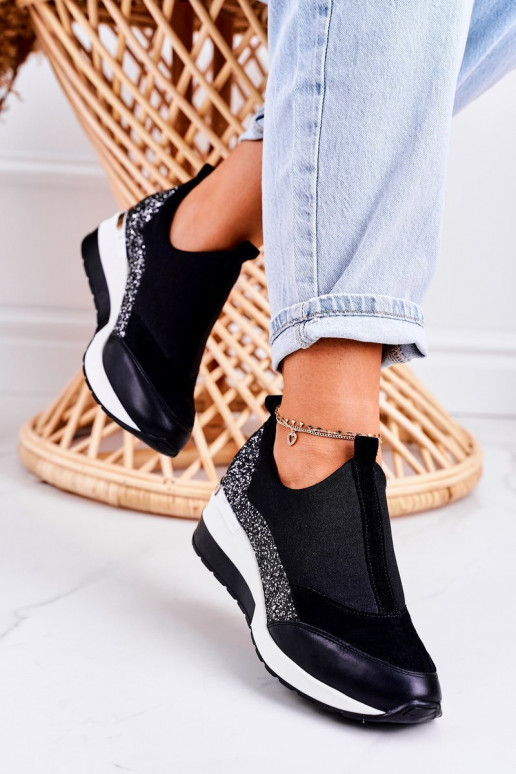 Dámske Štýlovýl kožených tenisiek čierna strieborná farba Frances Dámske Štýlovýl kožených tenisiek čierna strieborná farba Frances