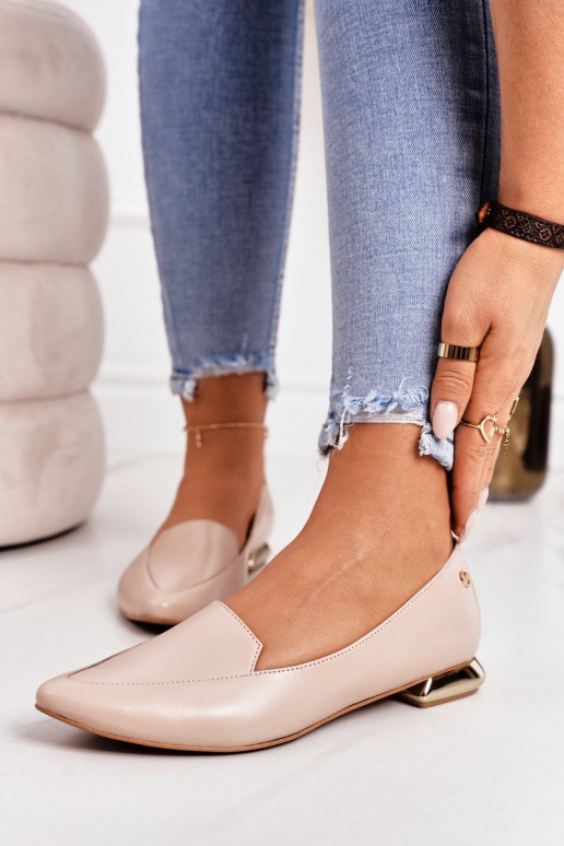 Mokasíny so zlatými podpätkami Laura Messi 2013 béžová Mokasíny so zlatými podpätkami Laura Messi 2013 béžová