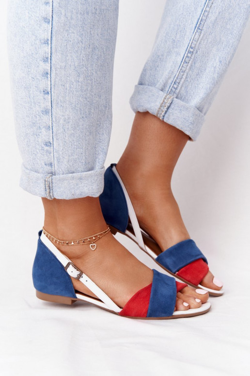 Dámske sandále Máciejka 04614-17 Modrá-červená Dámske sandále Máciejka 04614-17 Modrá-červená