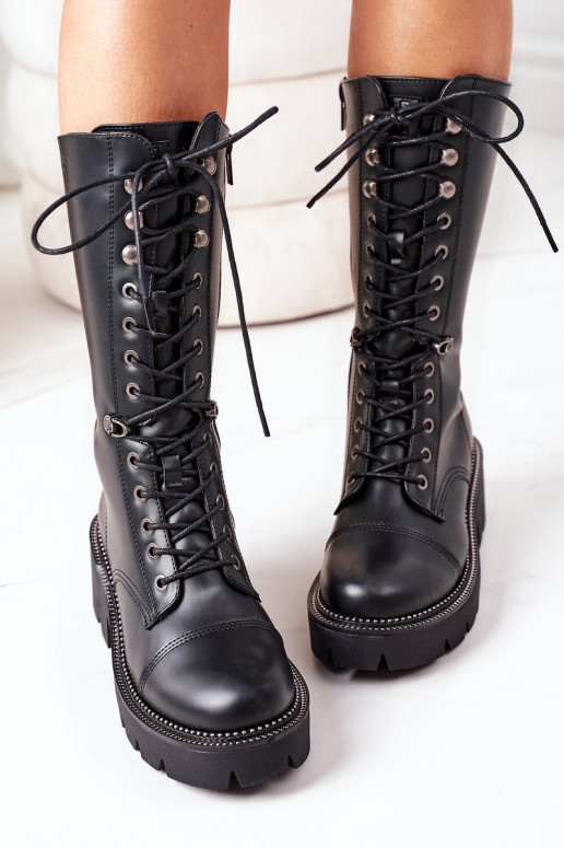 zahriať sa čižmy perleťové topánky Big Star II274115 čierna