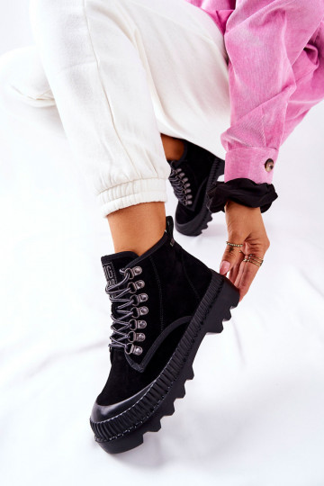 Kožené topánky Čižmy Big Star II274363 čierna 2