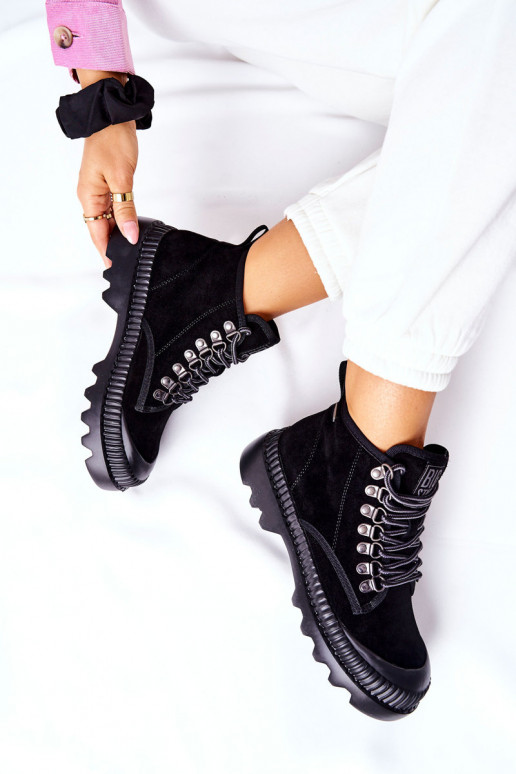 Kožené topánky Čižmy Big Star II274363 čierna Kožené topánky Čižmy Big Star II274363 čierna