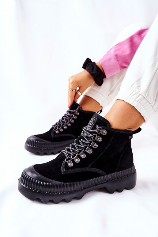 Kožené topánky Čižmy Big Star II274363 čierna Kožené topánky Čižmy Big Star II274363 čierna