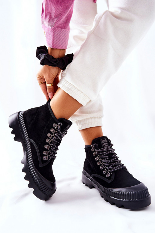 Kožené topánky Čižmy Big Star II274363 čierna Kožené topánky Čižmy Big Star II274363 čierna