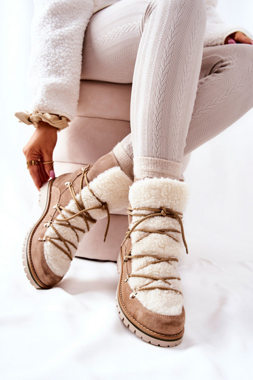 zahriať sa Čižmy topánky béžová Jiliana zahriať sa Čižmy topánky béžová Jiliana