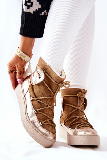 zahriať sa Semišové topánky Snehule Hnedá farba Clarem