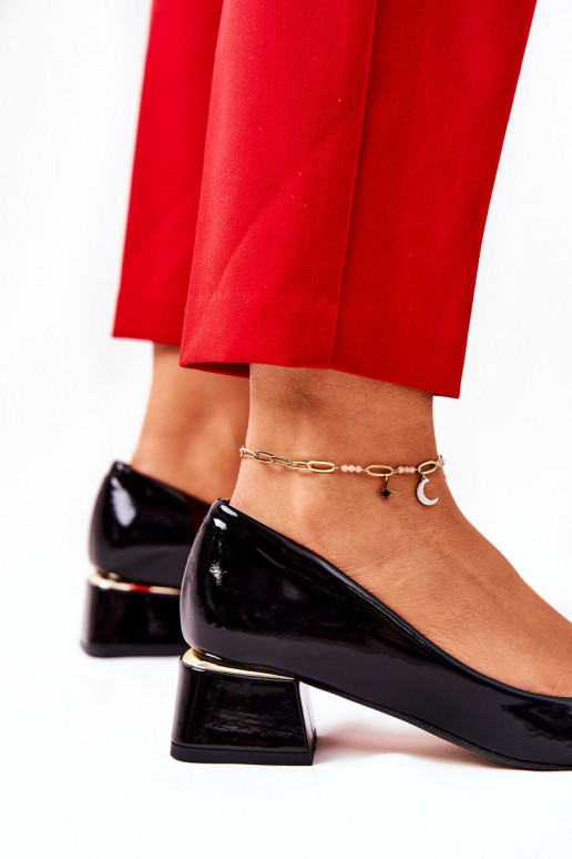 Kožené s lakovým efektom Topánky LeInski 3118 čierna Kožené s lakovým efektom Topánky LeInski 3118 čierna