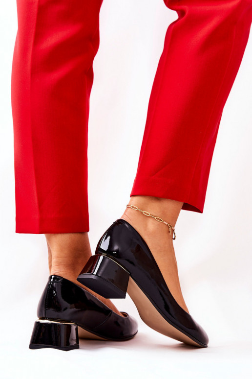 Kožené s lakovým efektom Topánky LeInski 3118 čierna Kožené s lakovým efektom Topánky LeInski 3118 čierna