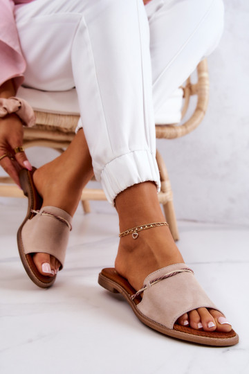 semišové papuče LeInski Shoes 3047 béžová 2