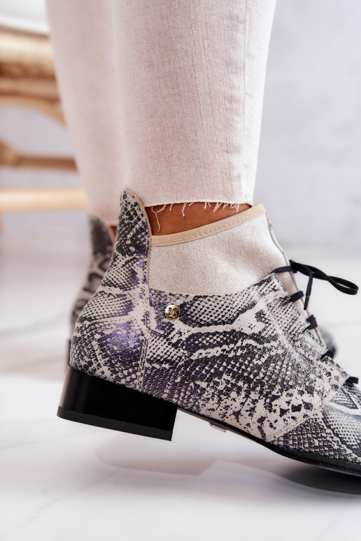 Dámske čižmy zo semišu Topánky s imitáciou hadej kože Máciejka 04744-03 béžová Dámske čižmy zo semišu Topánky s imitáciou hadej kože Máciejka 04744-03 béžová