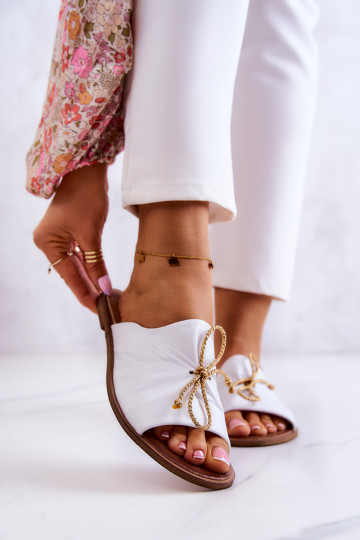 Zazoo Kožené 2659 Dámske papuče biela farba 2