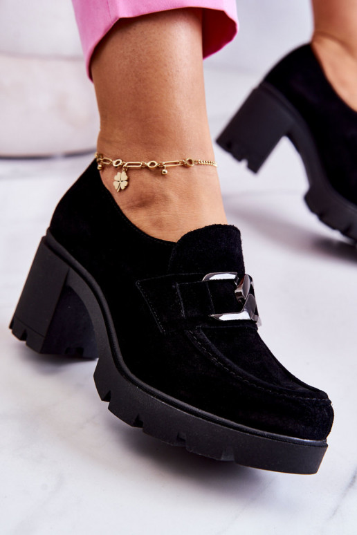 Elegantný štýl topánky s podpätkami S tmavou dekoráciou čierna Lemar Harmell