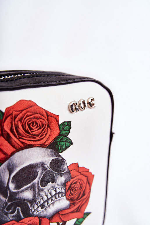 Kožená kabelka Poštárka IN Tlačiť GOE ZNJ012 Čierna a-biely Kožená kabelka Poštárka IN Tlačiť GOE ZNJ012 Čierna a-biely