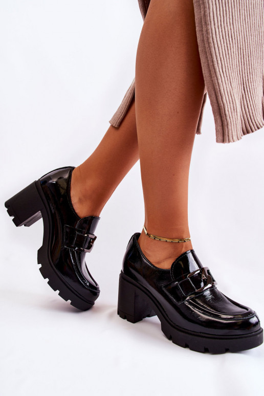 Elegantný štýl topánky s podpätkami So striebornou ozdobou čierna Lemar Harmell